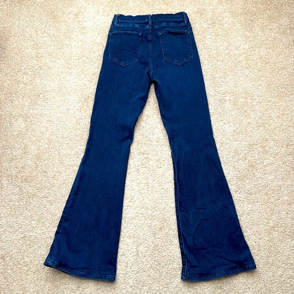 Frame Le High Rise Flare Leg in Paton Dark Wash Stretch Jeans Size 28 - Picture 3 of 8